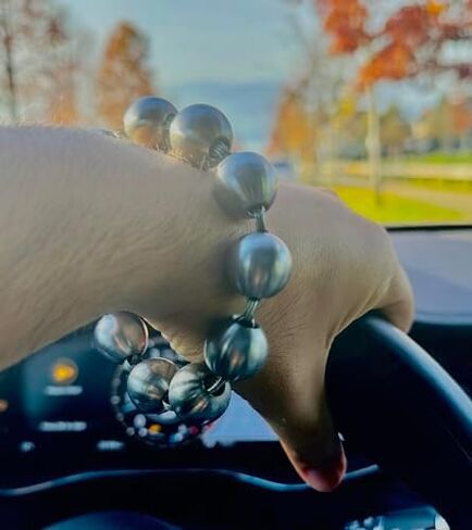 Big Simran Manke Beads Punjabi Kada Sikh Kada Made Of Sarbloh | Sarb Loh | Men Kada | Tarsem Jassar Style | Mossewala style Kada Sikh Accessory Sikh Bracelet Heavy Kada Big Kara Karha in Saudi Arabia