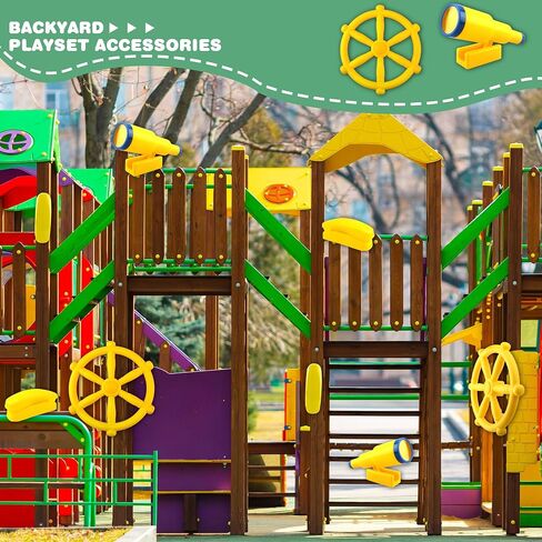 3 Pack Kids Playground Accessories Pirate Ship Steering Wheel Plastic Steering Wheel Swingset Telephone Plastic Telescope for Kids Outdoor Playhouse Treehouse Playset (Red) in Saudi Arabia