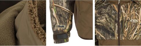 سترة صيد Drake Waterfowl الرجالية LST Guardian Flex Double Down Eqwader بسحاب كامل، سترة صيد معزولة مقاومة للماء مع غطاء للرأس in Saudi Arabia