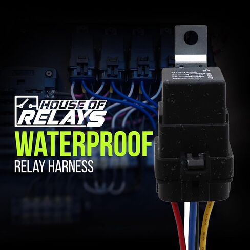 House of Relays 5-PIN 40/30 AMP 12V DC Waterproof Automotive SPDT Relay Kit with Harness Socket Holder, Heavy Duty 12 AWG Tinned Copper (Pack of 5) in Saudi Arabia