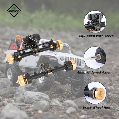 SCX24 Axles + 6 MM Extended Axles with 5g Servo Brass Counterweight Hex for Axial SCX24 Upgrade Parts 1/24 RC Crawler in Saudi Arabia