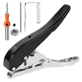 Hole Punch,5Pcs Single Hole Punch 5/16inch Heavy Duty Hole Puncher,Paper Portable Hand Held Long for Paper Cards Plastic Cardboard Heavy Edge Banding Punching Plier Handheld Tool with Limiter