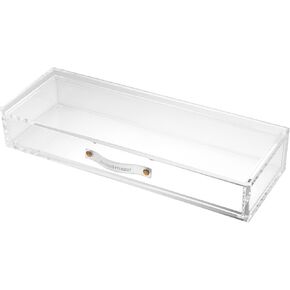 russell+hazel Acrylic Drawer Organizer, Office Supplies, Clear, with Handle, 4.5" x 12" x 2.25" (93924)