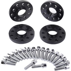 4pcs 15mm 5x100 5x112 Hubcentric Wheel Spacers Forged Aluminum w/ 20pc Lug Bolts 40mm Long Compatible for Audi TT A3 A4 A6 A8 S4 S6 S8 Volkswagen Atlas Jetta Golf Corrado Beetle EOS CC