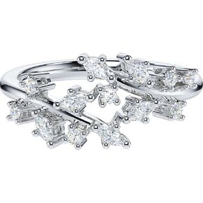 THELANDA Genuine Moissanite or Simulated Diamond Sterling Silver Marquise 8.8mm Wide Vine Fligree Leaves Branch Ring Wedding Band
