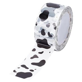1 Roll About 109.36 Yards Decorative Tape, Plastic Cow Print Decorative Tape Self-Adhesive Masking Tape Printed Duct Tape for DIY Craft Home Decoration Packaging Use