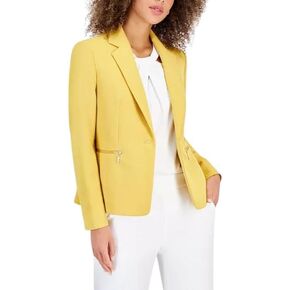 Kasper Women's Stretch Crepe One Bttn Notch Collar JKT