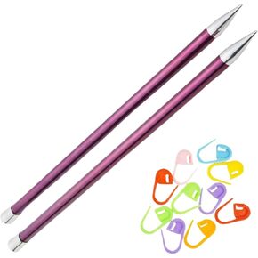 KnitPro Zing Straight Knitting Needles 14 inch, Size 6 (35cm, 4.00mm) Bundle with 10 Artsiga Crafts Stitch Markers