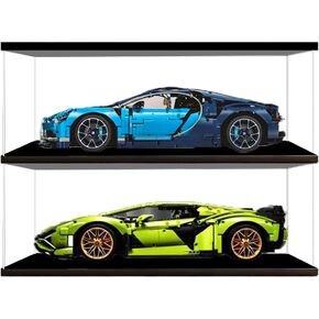 DuvinDD Acrylic Display Case for 1/8 Scale Model Car Large Full-Clear Display Case with Door, Lego Display Case for Lego 42096 42083 Countertop Display Cabinet for Collectibles (23.6x11.8x15.8 inch)