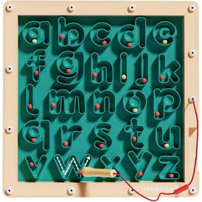 TOP BRIGHT Magnetic Letter Board - Alphabet Learning Montessori Toys, ABC Tracing Board with Magnetic Pen, Writing Practice for Toddlers, Learning Education Toys for 3 4 5 Years Old Preschool Kids