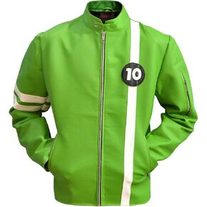 Men's Lambskin Green Alien10 Faux or PU Leather Jacket, Sizes XXS-3XL