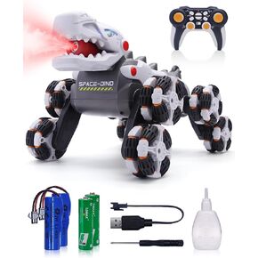 Remote Control RC Car Dinosaur Toys : RC Car Dinosaur Change with Spray for Boys 7 8 12, 2.4 GHz Monster Truck Stunt RC Car Vehicle, Remote Control Car Dinosaur Toys Gifts for Kids,Green