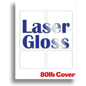 Glossy Printable Playing Card Paper - Blank Playing Cards for Laser Printers - Heavy 80lb Cover Single Side Laser Gloss - 20 Sheets / 120 Blank Playing Cards