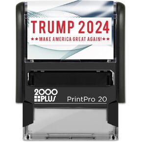 Trump 2024 Make America Great Again Self Inking Stamp / 0.5" x 1.5" Red Ink Impression USA Presidential Candidate Rubber Stamp/Republican President American Political Election Stamp