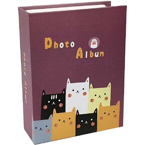 Kids Photo Album, 100 Pockets 4x6 Cats Photo Album, Cute Slip-in Picture Album for Boys, Girls(Cats)