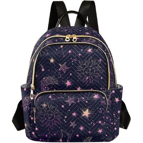 ALAZA Pink Moon Sun Star Galaxy Mini Backpack Purse for Women Travel Bag Fashion Daypack Back Pack Shoulder Bag