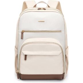 TENSTAR Large 22L Travel Laptop Backpack, College Backpack Airline Approved Business Work Bag Fit 16 Inch Laptops for Men Women,Backpack for Women,Large Computer Bag, Black with Beige in Saudi Arabia