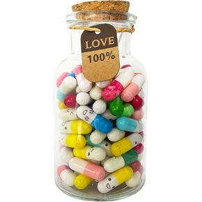 Cute Capsule DIY Letter Message in a Glass Bottle, Lovely Notes Couples Gifts for Him Her Boyfriend Girlfriend Mom Birthday Anniversary Valentines (Mixed Color 100pcs)