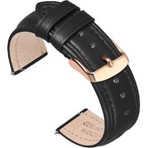 Quick Release Oil Wax Leather Watch Band, Brown Black Replacement Watch Strap, Stainless Steel Buckle, Band Width 18mm 20mm 22mm for Men, Women