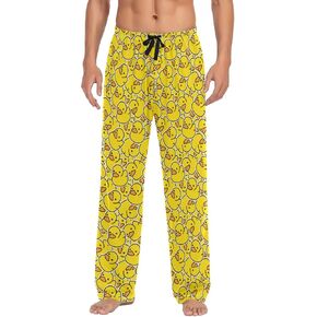 Rubber Duck Pajama Pants Mens Lounge Pants Casual Men Pajama Bottoms with Drawstring Pockets Size L