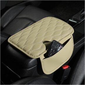 Car Center Console Cover with Extend Pockets for Car Organizers and Storage,Leather Arm Rest Cover for Car Provide Protection,Universal Car Armrest Cover Car Accessories Interior (Black)