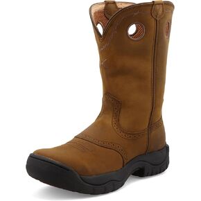 Twisted X Men’s Work Boot - K Toe All-Around Boots Designed with Air-Mesh Lining, Compression- EVA Midsole, Rubber Outsole, and Full-Grain Oiled Leather Vamp and 11" Shaft