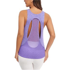 SweatyRocks Women's Hollow Out Sleeveless Tank Top Round Neck Workout Sports Yoga Tops