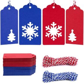 Gift Tags with Holes Present Wrap Tag Paper Small Xmas Gift Tags with Twine Vintage Gift Labels Christmas Tags Bulk 100pcs
