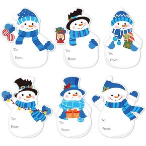 Christmas Gift Tags Stickers, 96Pcs Christmas Gift Labels Stickers, Self-Adhesive Christmas Name Tags for Xmas Gifts Wrap Presents Boxes Decoration, 2 x 3 Inch, Natural Kraft Paper Stickers (Cute)