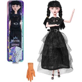 Girls Dolls in Gift Box with Black Dress, 11.5 inch Black Doll with Hand, Black High Heels, Black Hair, Gift for Kids & Fans