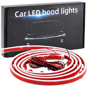 شريط إضاءة لغطاء السيارة بطول 1.8 متر، شريط LED ديناميكي لغطاء السيارة، شريط إضاءة للجري أثناء النهار، مقاوم للماء مع حماية من الصمامات، للسيارات وسيارات الدفع الرباعي والشاحنات (أحمر) in Kuwait