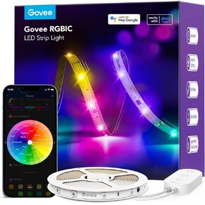 Govee 100ft RGBIC LED Strip Lights, Smart LED Lights Work with Alexa and Google Assistant, LED Lights for Bedroom WiFi App Control Segmented DIY Multiple Colors, Color Changing Light, Christmas lights