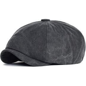 Men Women's Newsboy Caps Vintage Painter Octagonal Beret Hats Cotton Cabbie Cap