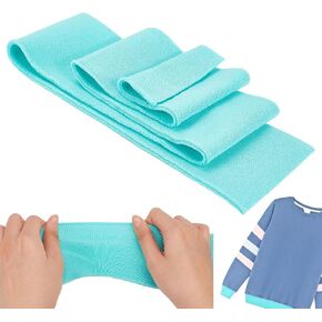 NBEADS 2 Pcs Elasticated Cuffs, Stretch Knit Threaded Hem Cuff Fabric Sleeve Cuffs Polyester Ribbing Fabric for Cuffs Waistbands Neckline Collar Trim Knitted Hem Quilting Cloth, Dark Turquoise