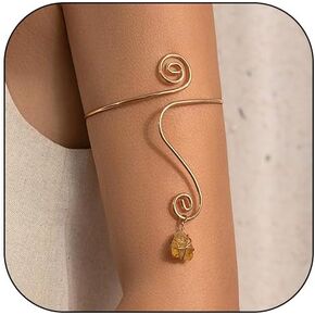 Choistily Arm Cuff Layered Arm Bracelet Arm Cuff Jewelry for Women Adjustable Upper Arm Cuff Bangle Greek Goddess Costume