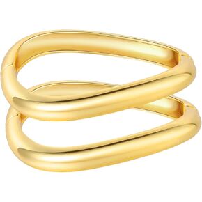 2PC Chunky Gold Cuffs Bracelet Arm Cuff Upper Gold Bangle Chunky Gold Bracelet Open Irregular Statement Bracelets for Women Jewelry
