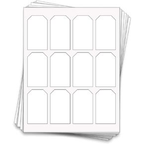 60 Hang Tag Sheet Labels, 3 x 1.75 Inches, for Gifts or Packaging, Kraft Brown for Inkjet or Laser Printers