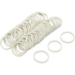 MECCANIXITY 100 Pack Rubber Band Stretchable Rubber Elastic Band White 15mm x 1.4mm Hair Rubber Bands for Home Office