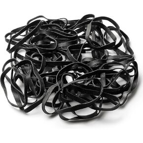 PlasticMill Black Rubber Bands Size 64 (3 1/2" x 1/4") - #64 Rubber Bands Office Supplies - Thick, Elastic Rubber Bands for Tie Dyeing, File Folders, Produce, Cash Bundling (250-Count)