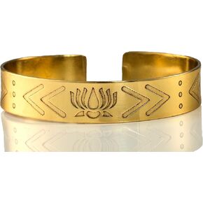 Tribe Azure Fair Trade Lotus Floral Gold Cuff Bracelet Women Beauty Resilience Purity Fashion Meaningful