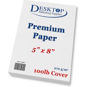 Heavyweight White Blank Unlined Index Cards 5x8 - Ultra Thick 100lb Cover Cardstock - 100 Pack