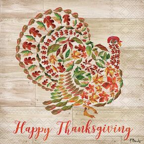 Ideal Home Range 20 Count Rosanne Beck Paper Cocktail Napkins, Cocktail Turkey