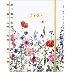 2025-2027 monthly planner- 3 year Monthly Planner 2025-2027, JAN 2025 - DEC 2027, Monthly Planner/Calendar 2025-2027, 6.3" x 8.4", 36 Monthly Calendar with Tabs + Back Pocket - Flowers