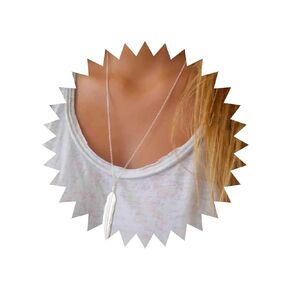 Boho Silver Feather Necklace Long Silver Y Drop Necklace Vintage Leaf Pendant Necklace Chain Jewelry for Women