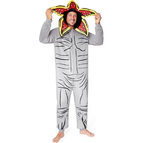 Stranger Things Fleece Pyjama for Adults Teens Hooded Zip Up Lounge Wear S-2XL Fluffy Fleece Nightwear Gifts for Her