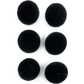 6 Black Velvet Buttons Set ~, Half Ball Style Blazer, Dresses,~ Sportscoats, Dresses, (6 Black Velvet 3/4'' -#30)