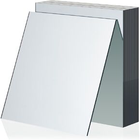 Soaoo 50 Pcs Square Glass Mirror Tiles 6 Inch Square Mirror Mosaic Mirror Panels Glass Tile Craft Mirror for DIY Crafts Projects Supplies Decoration Centerpieces Home Wall Table Ceiling Decor