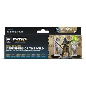 Vallejo VAL80255 WizKids Defenders of the Wild Paint Set 8 x 8ml Model, Various, 8 ml (Pack of 8)
