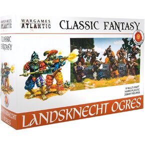 Wargames Atlantic: Landsknecht Ogres & The Vain (9 Multi Part Hard Plastic 28mm Figures) - Made in The USA - Ages 168+