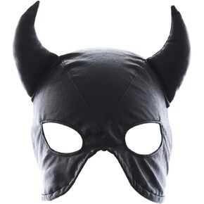 Leather Breathable Bull Face Mask Adjustable Masquerade Hood Full Face Head Mask for Women Men Costume Halloween Party
